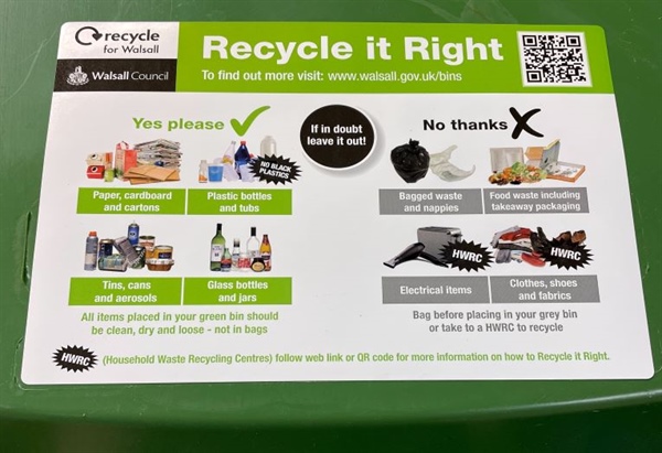 recycle walsall sticker